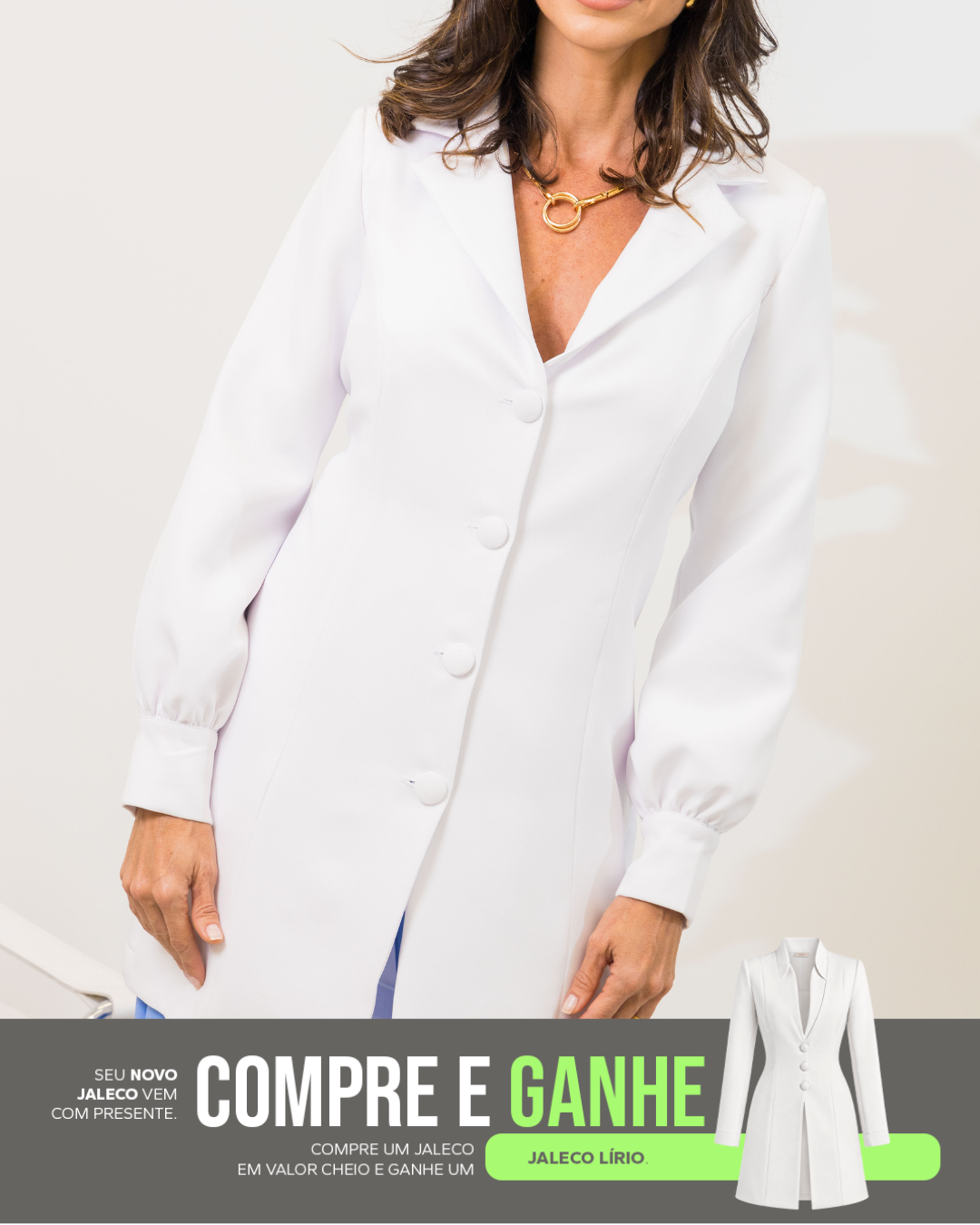 COMPRE Jaleco Amarílis & GANHE Jaleco Lírio Branco