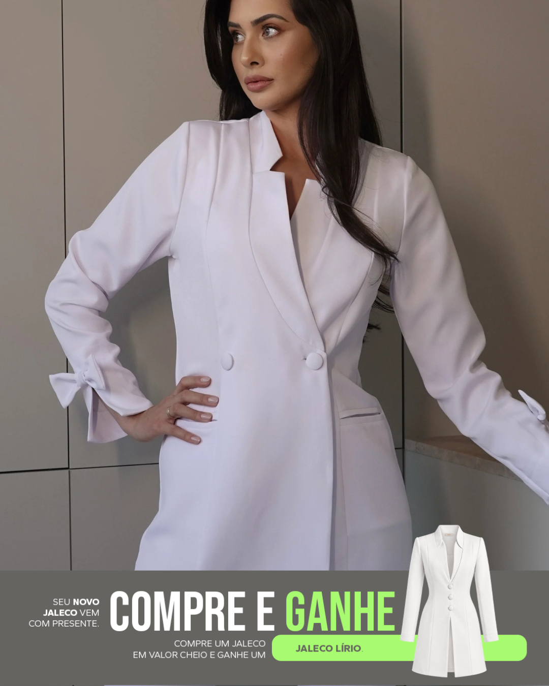 COMPRE Jaleco Fabulous Transpassado & Ganhe Jaleco Lírio Branco