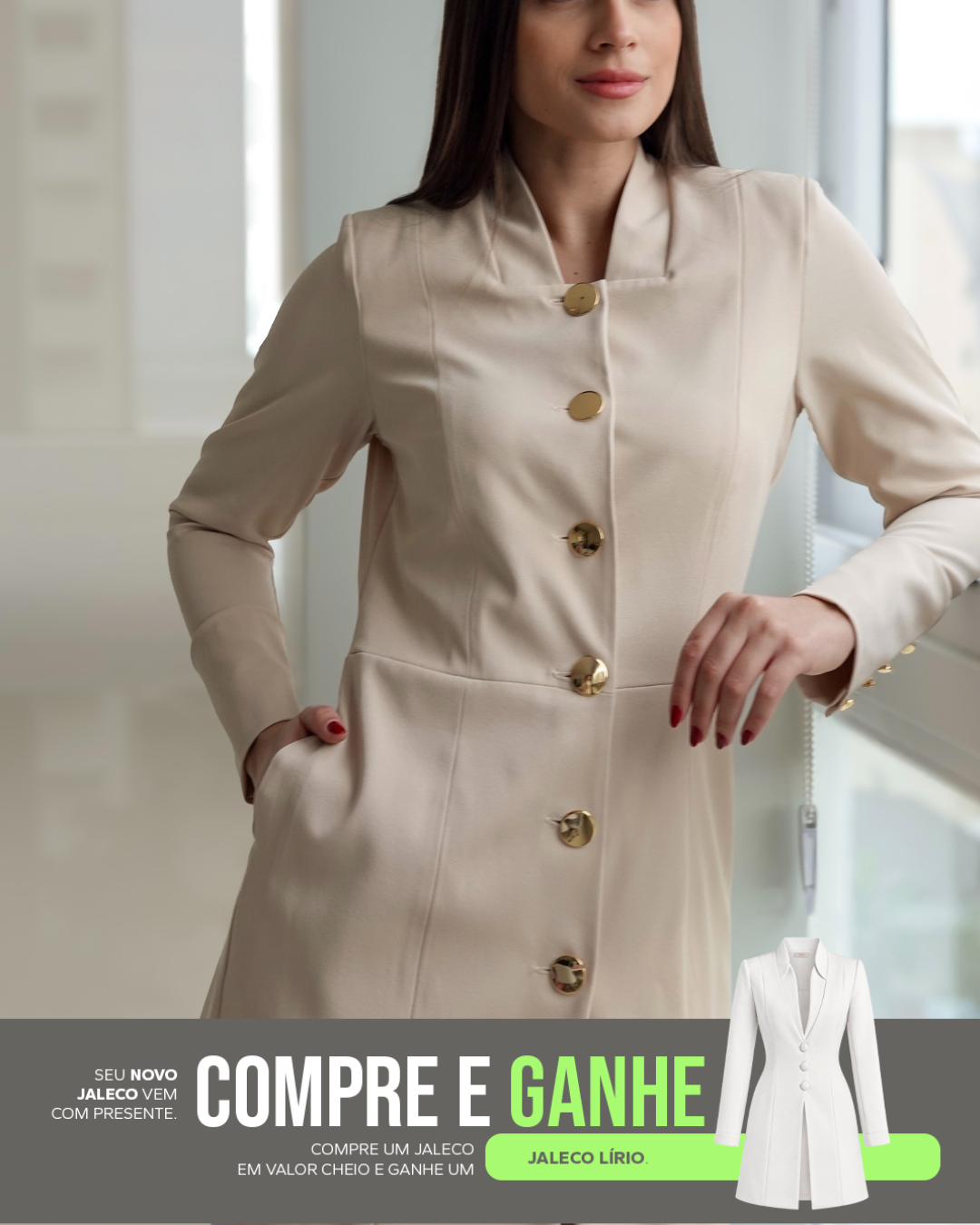 COMPRE Jaleco Hortênsia & GANHE Jaleco Lírio Branco
