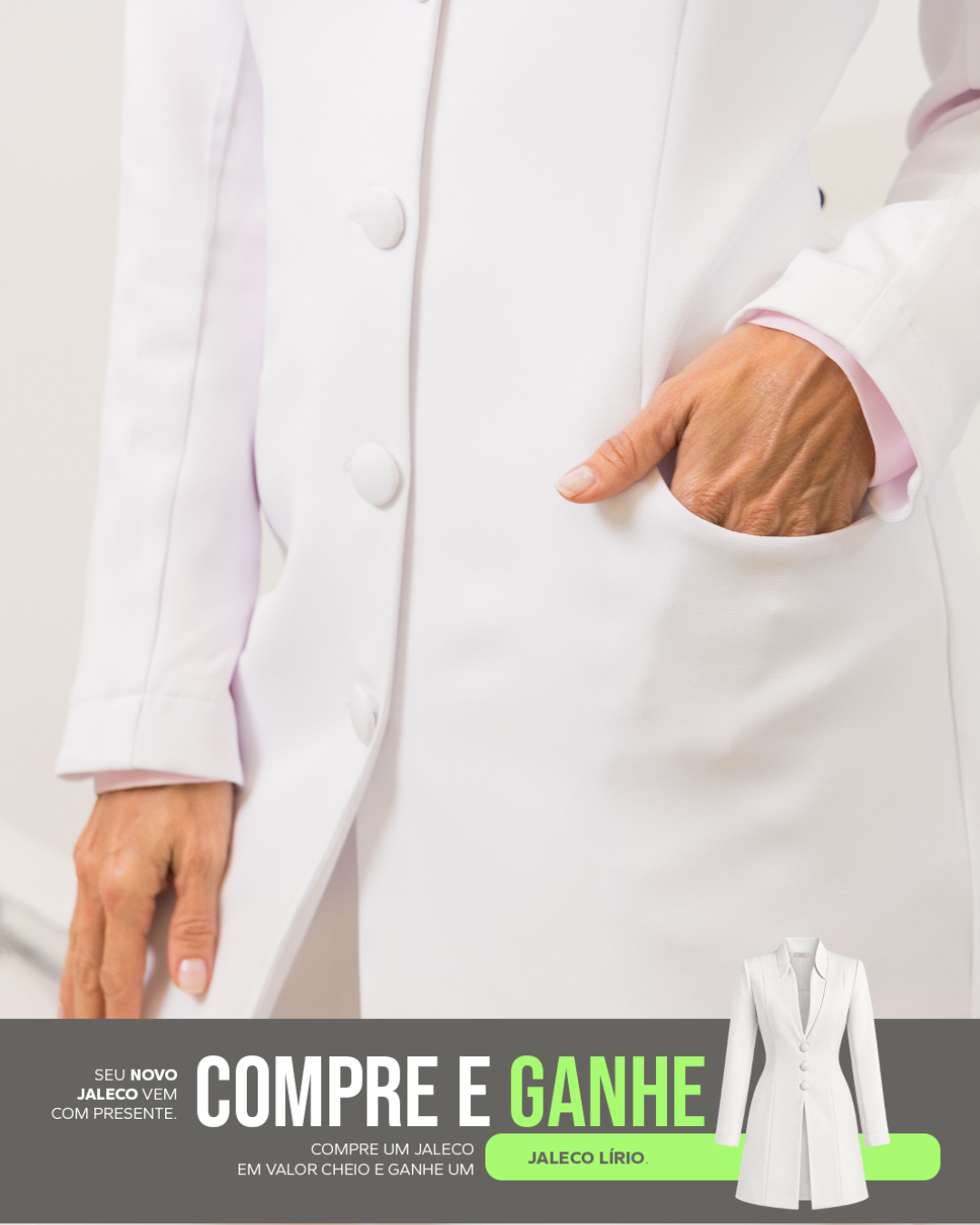 COMPRE Jaleco Calêndula & GANHE Jaleco Lírio Branco