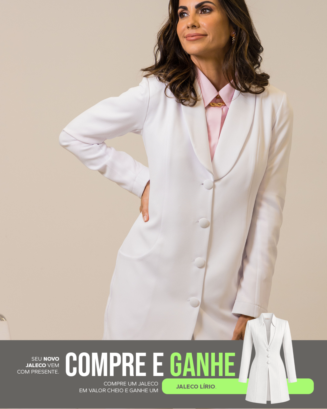 COMPRE Jaleco Calêndula & GANHE Jaleco Lírio Branco