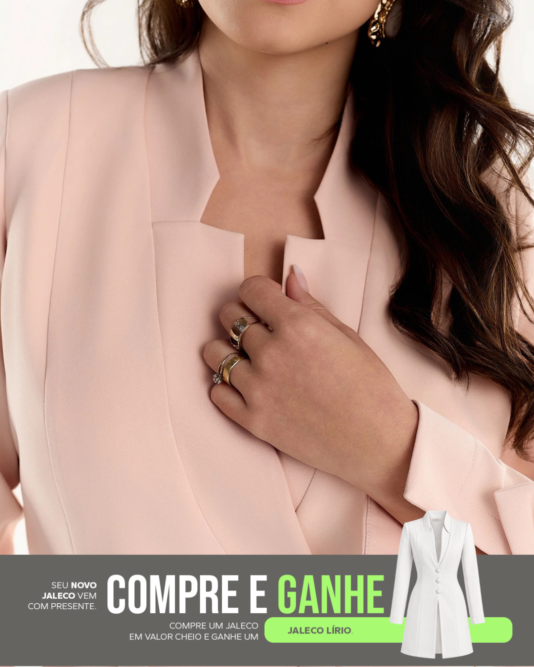 COMPRE Jaleco Fabulous Transpassado & Ganhe Jaleco Lírio Branco