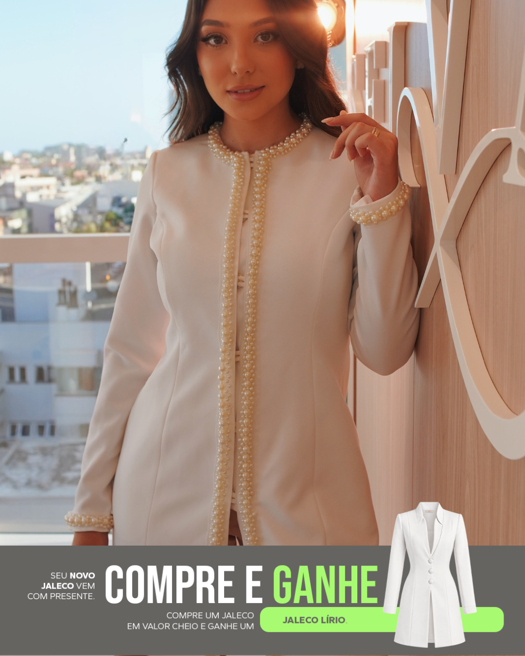 COMPRE Jaleco Glam & Ganhe Jaleco Lírio Branco