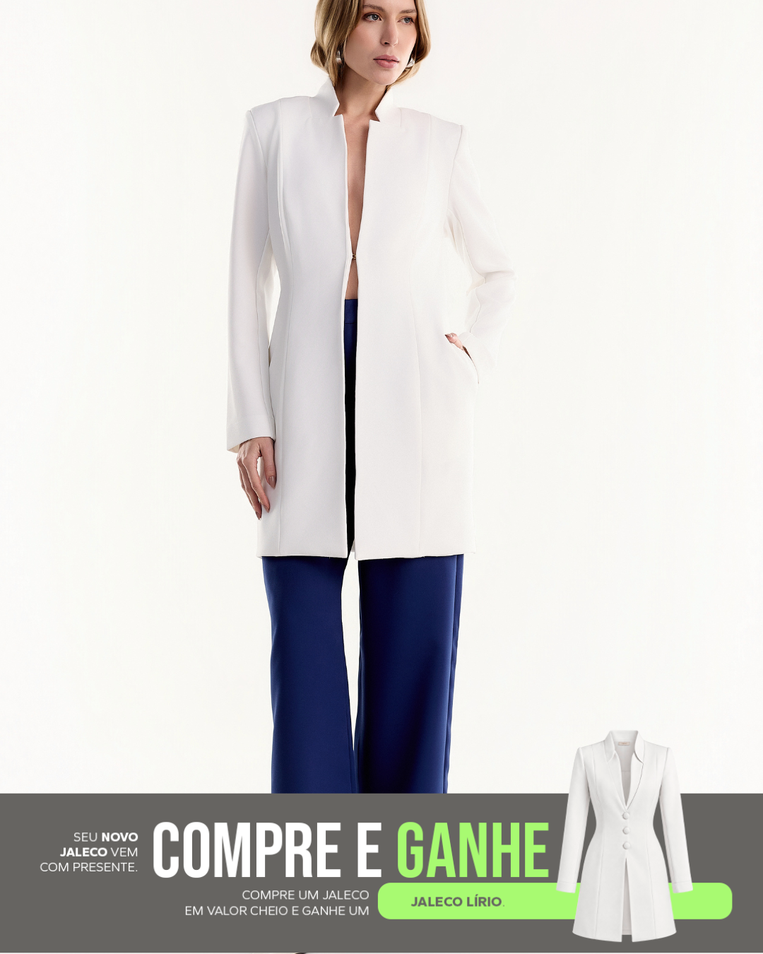 COMPRE Jaleco Samba & GANHE Jaleco Lírio Branco