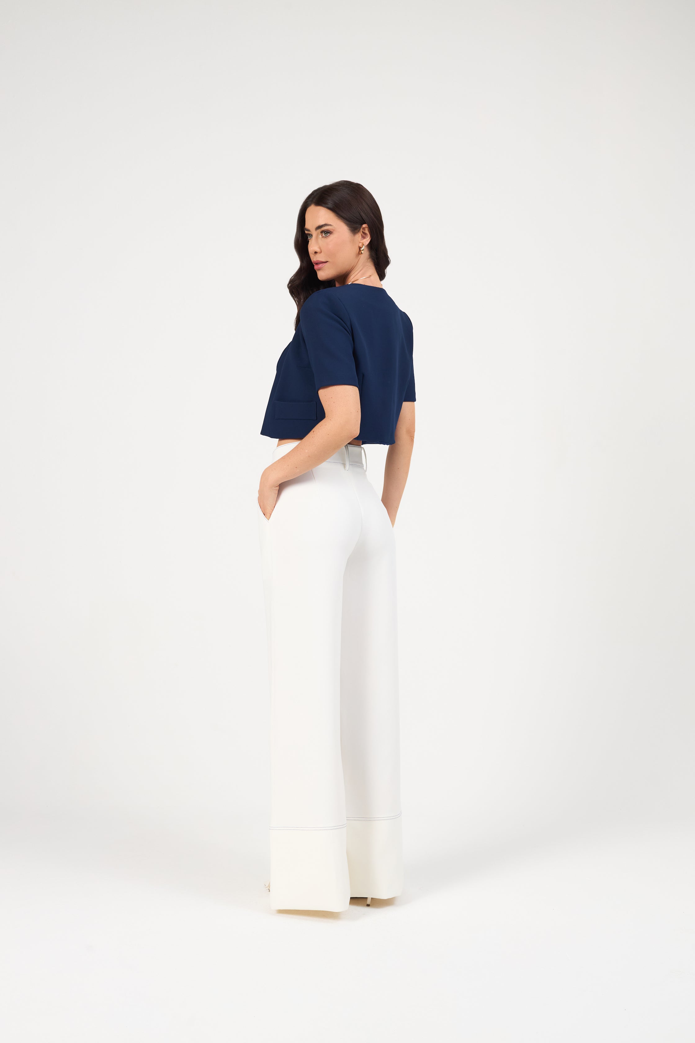 Calça Pantalona Pontilhada