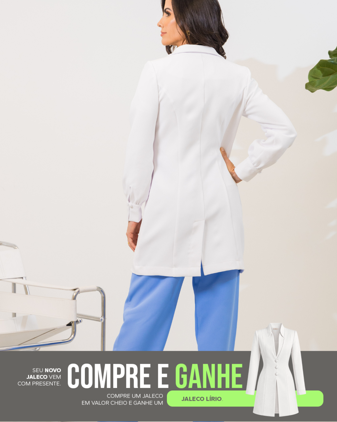 COMPRE Jaleco Amarílis & GANHE Jaleco Lírio Branco