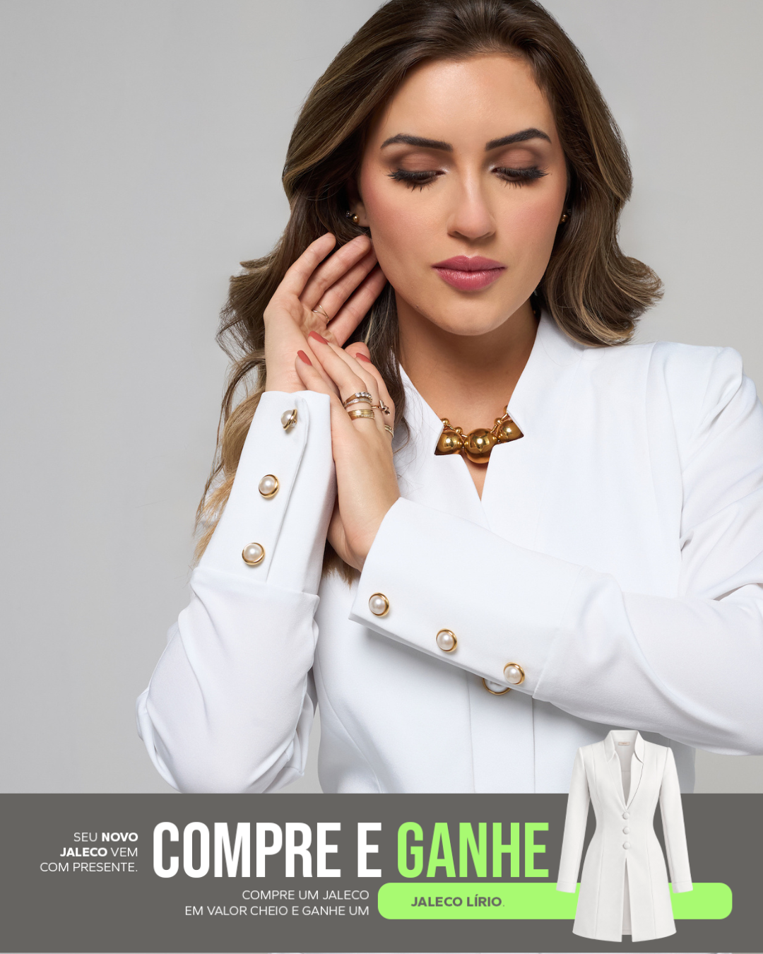 COMPRE Jaleco Deniz & Ganhe Jaleco Lírio Branco