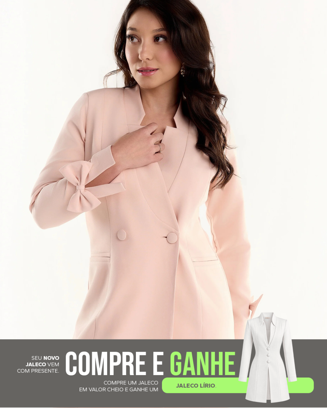 COMPRE Jaleco Fabulous Transpassado & Ganhe Jaleco Lírio Branco