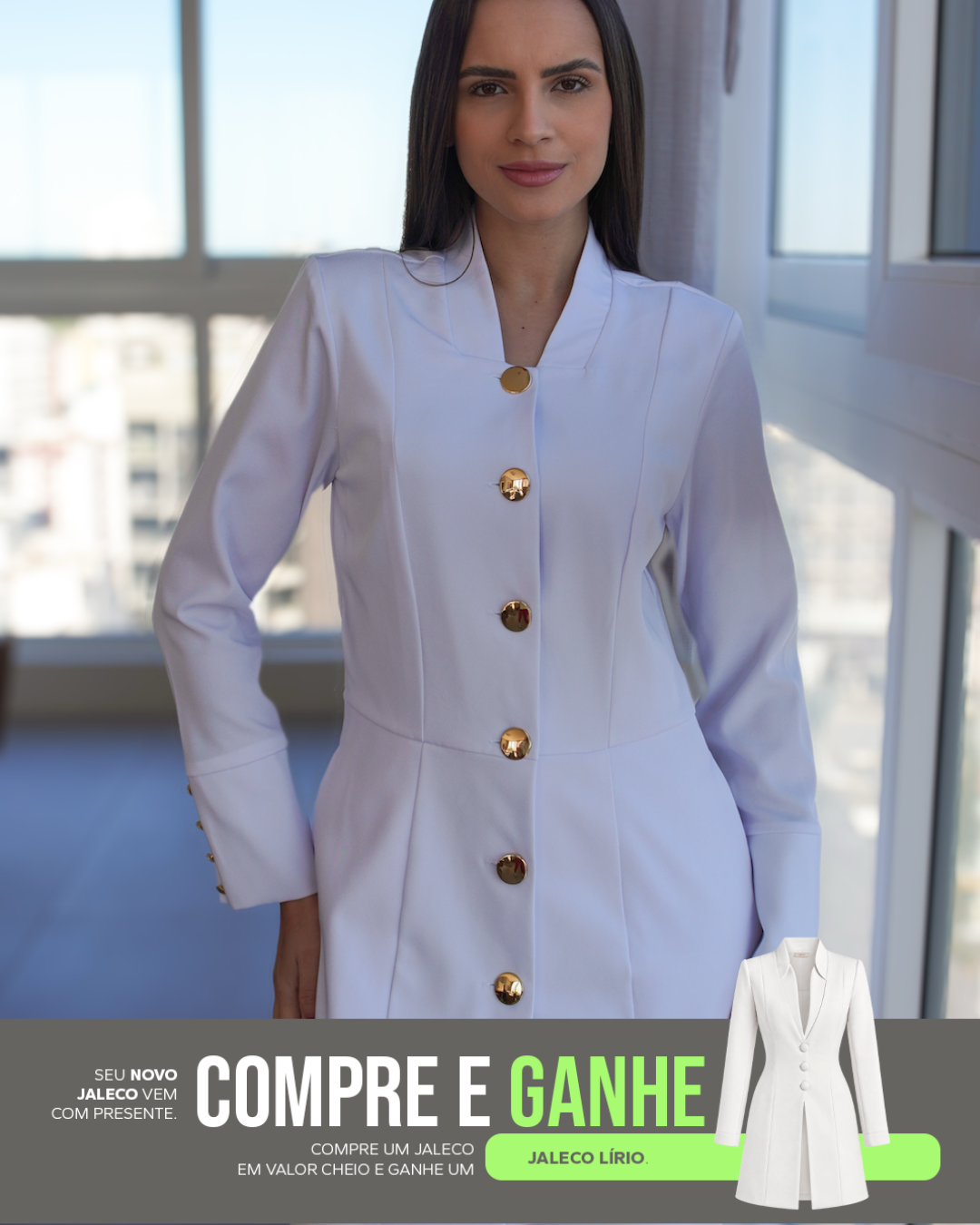 COMPRE Jaleco Hortênsia & GANHE Jaleco Lírio Branco