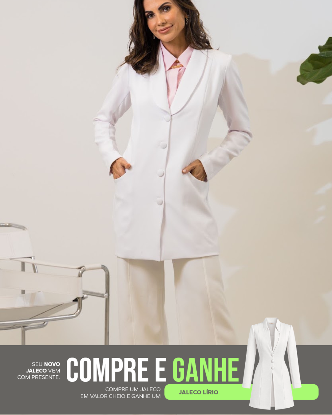 COMPRE Jaleco Calêndula & GANHE Jaleco Lírio Branco