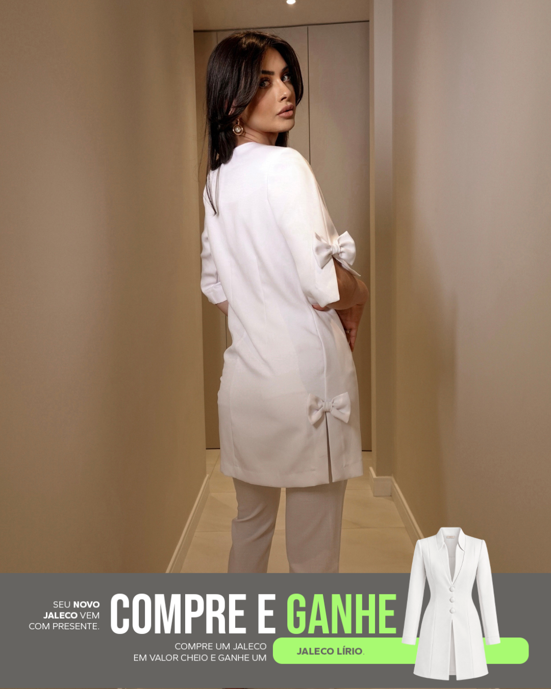 COMPRE Jaleco Fabuous Manga 7/8 & GANHE Jaleco Lírio Branco