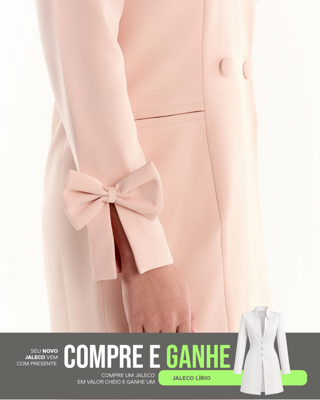 COMPRE Jaleco Fabulous Transpassado & Ganhe Jaleco Lírio Branco