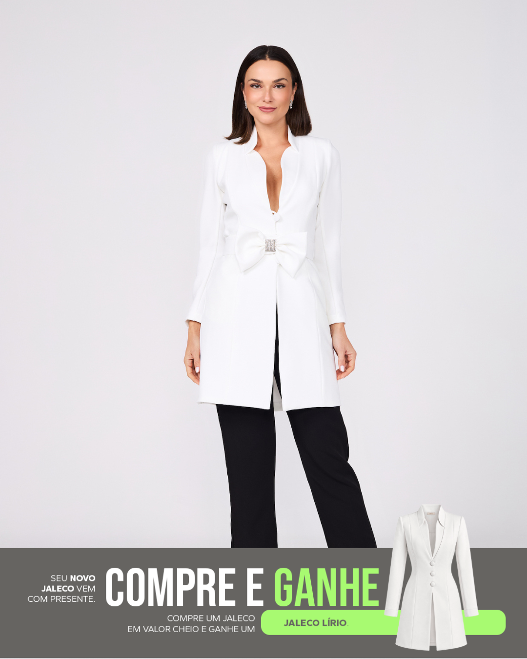 COMPRE Jaleco Rita & GANHE Jaleco Lírio Branco