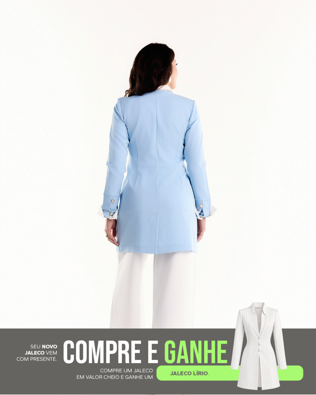 COMPRE Jaleco Gizele Candy Color & GANHE Jaleco Lírio Branco
