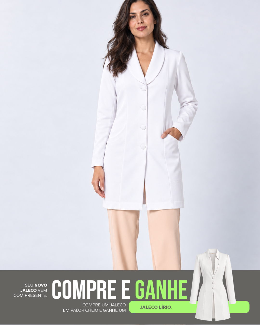 COMPRE Jaleco Calêndula & GANHE Jaleco Lírio Branco