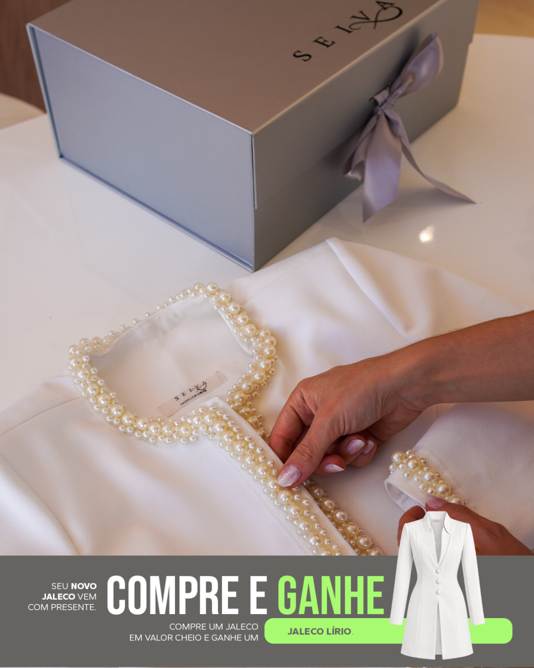 COMPRE Jaleco Glam & Ganhe Jaleco Lírio Branco