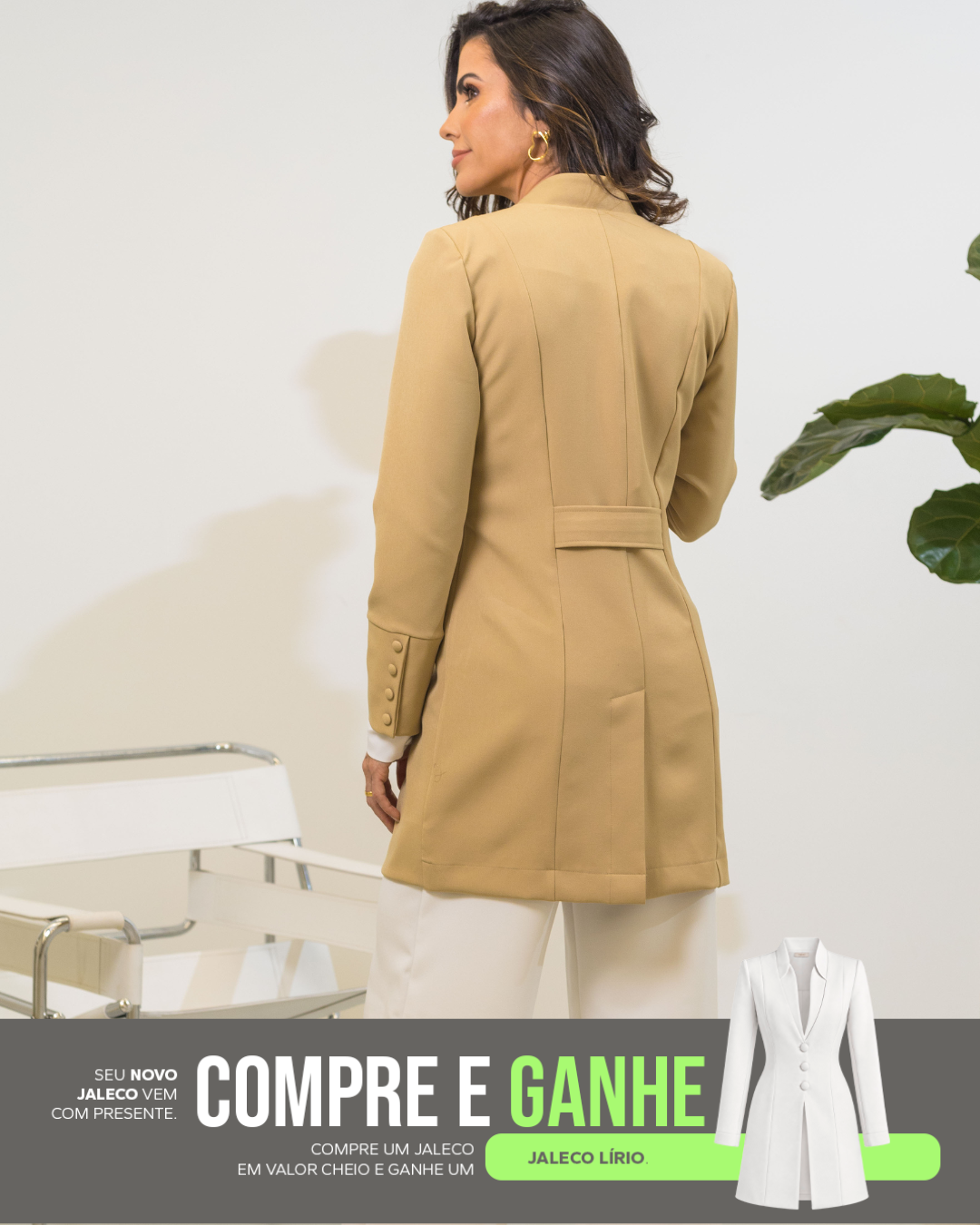 COMPRE Jaleco Jasmin & GANHE Jaleco Lírio Branco