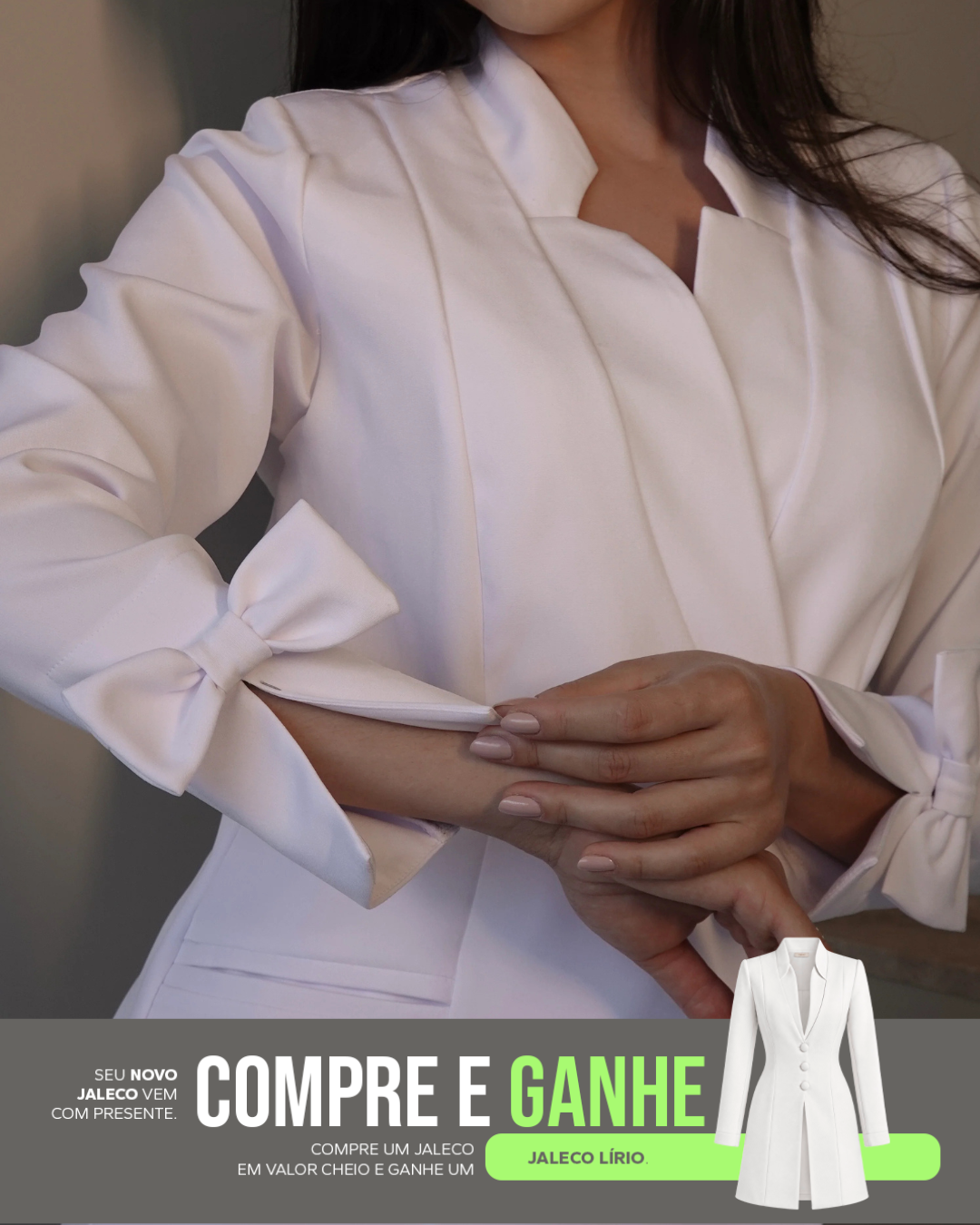 COMPRE Jaleco Fabulous Transpassado & Ganhe Jaleco Lírio Branco