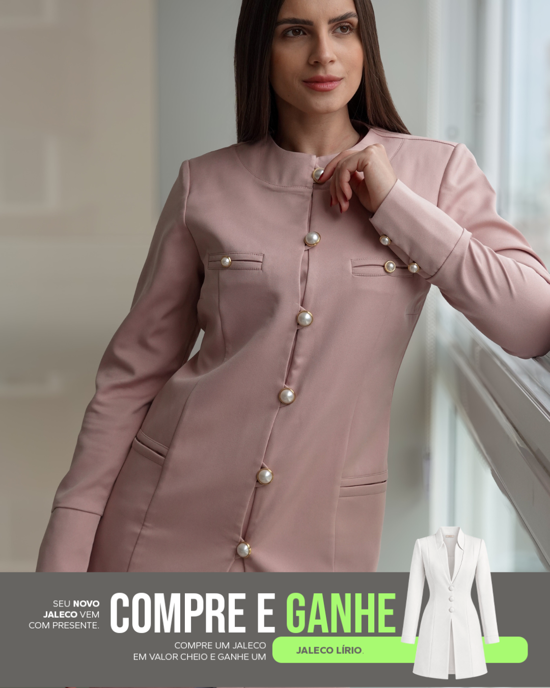 COMPRE Jaleco Gizele & Ganhe Jaleco Lírio Branco