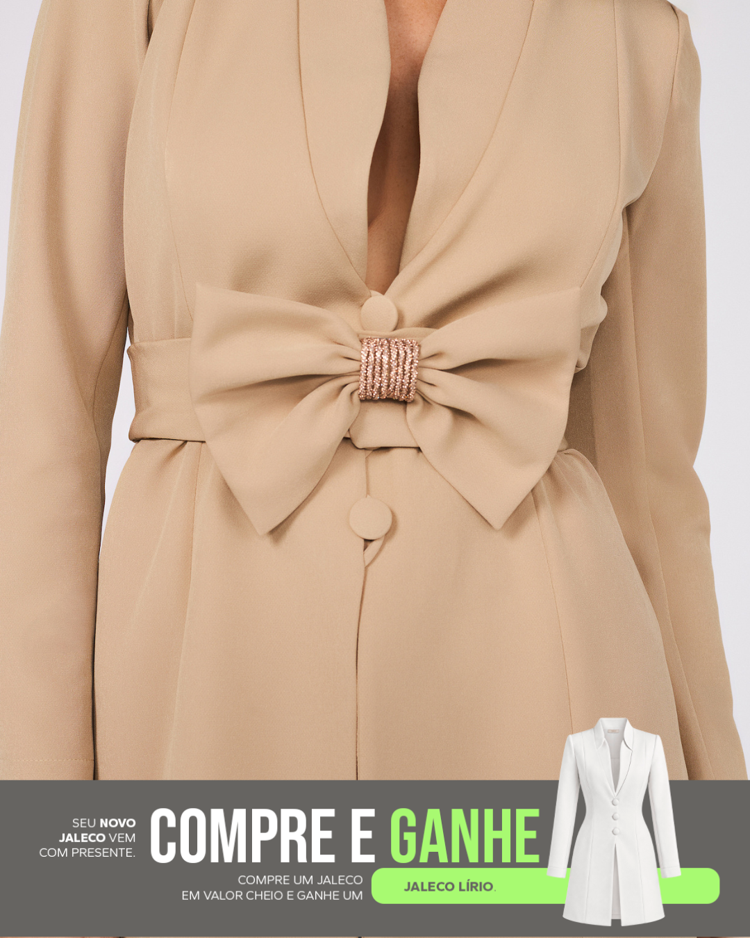 COMPRE Jaleco Rita & GANHE Jaleco Lírio Branco