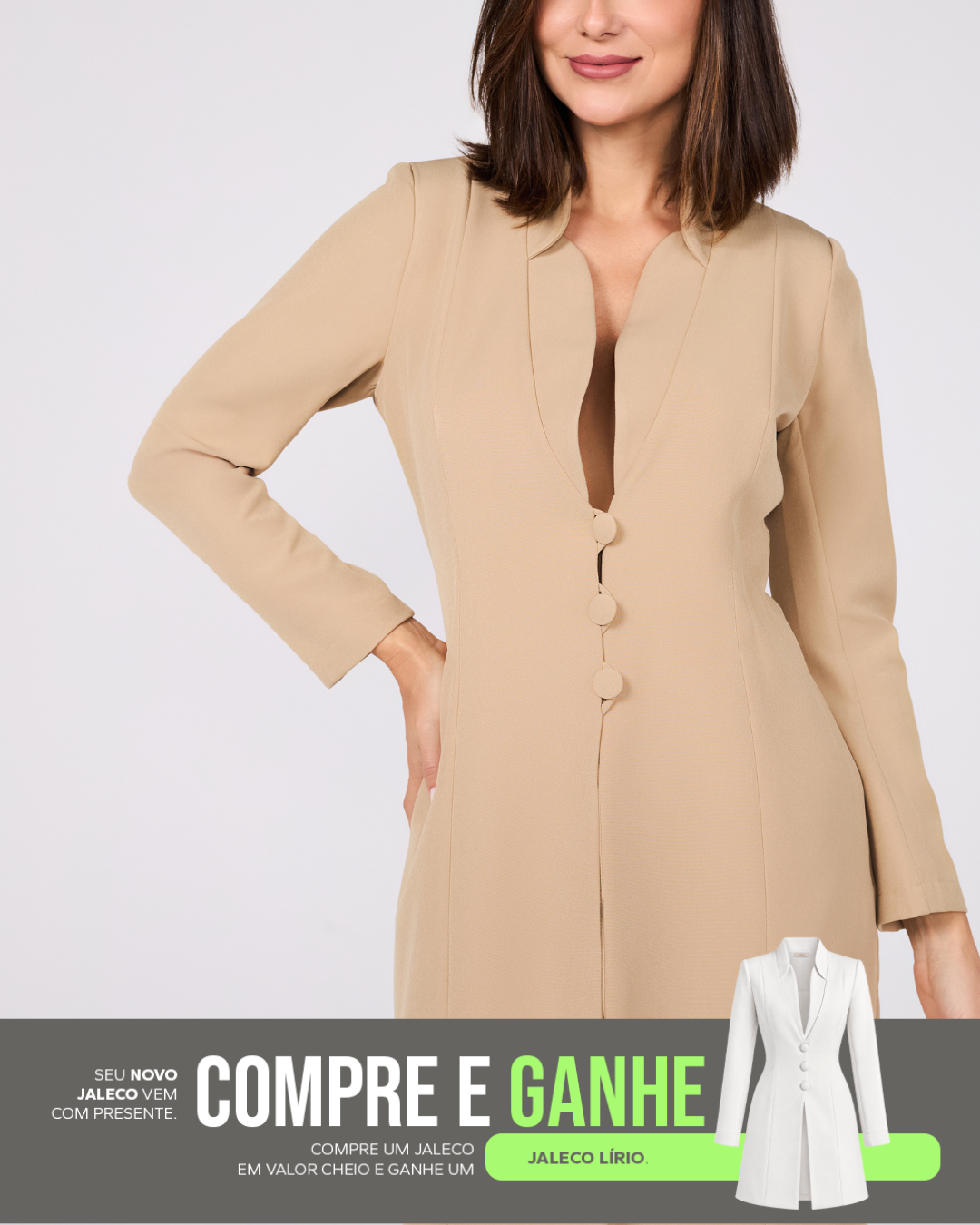 COMPRE Jaleco Rita & GANHE Jaleco Lírio Branco