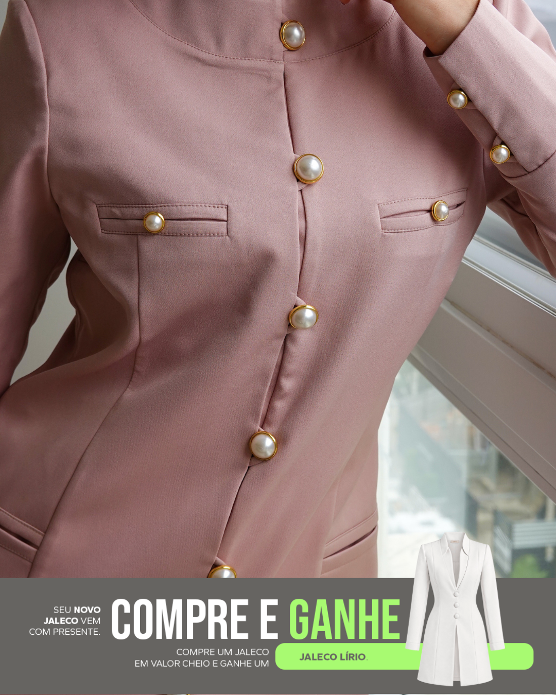 COMPRE Jaleco Gizele & Ganhe Jaleco Lírio Branco
