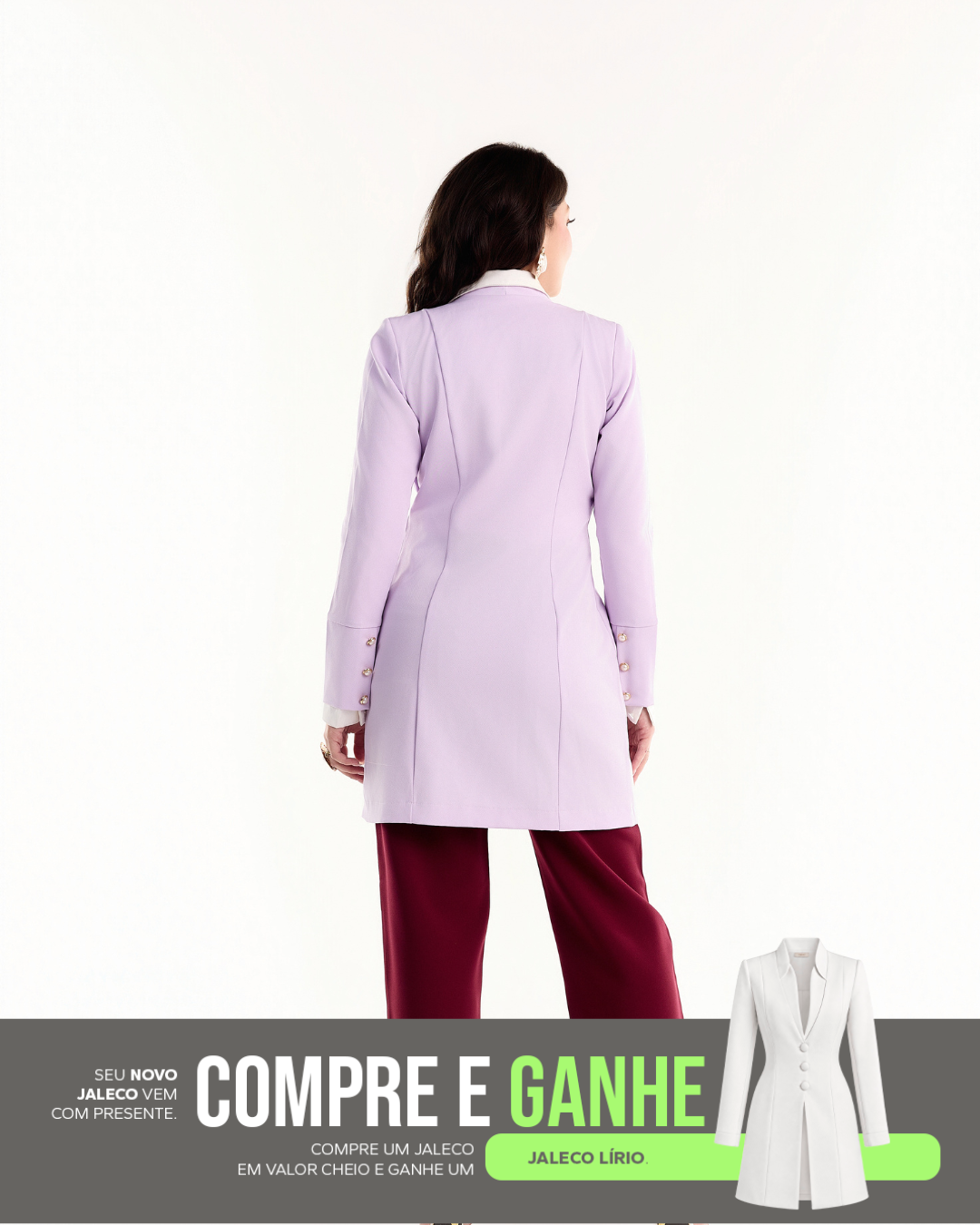 COMPRE Jaleco Deniz Candy Color & GANHE Jaleco Lírio Branco
