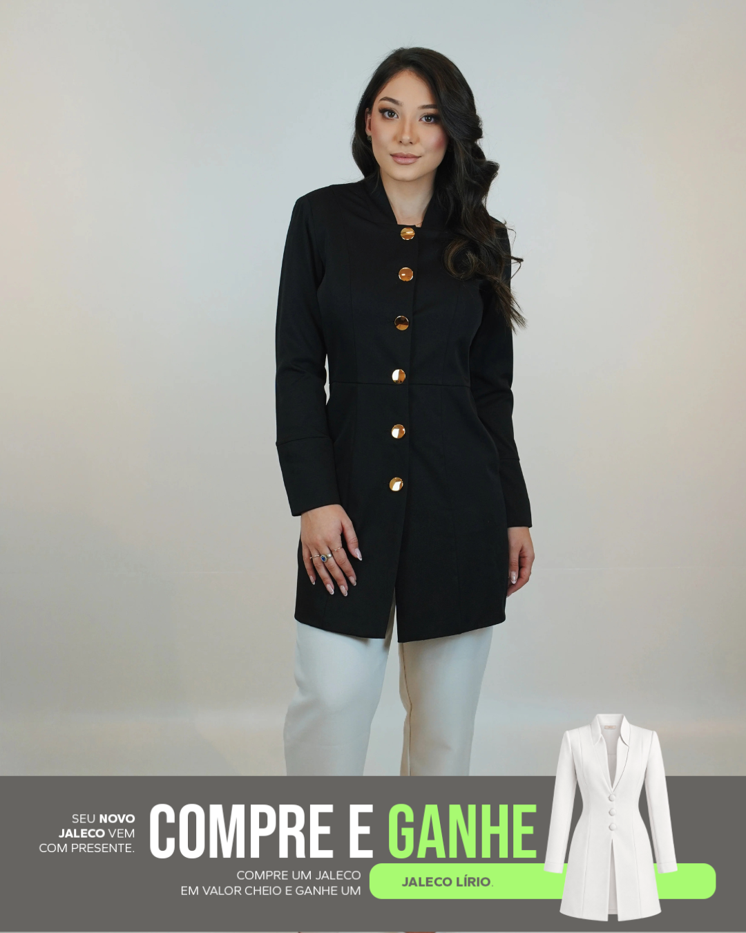COMPRE Jaleco Hortênsia & GANHE Jaleco Lírio Branco