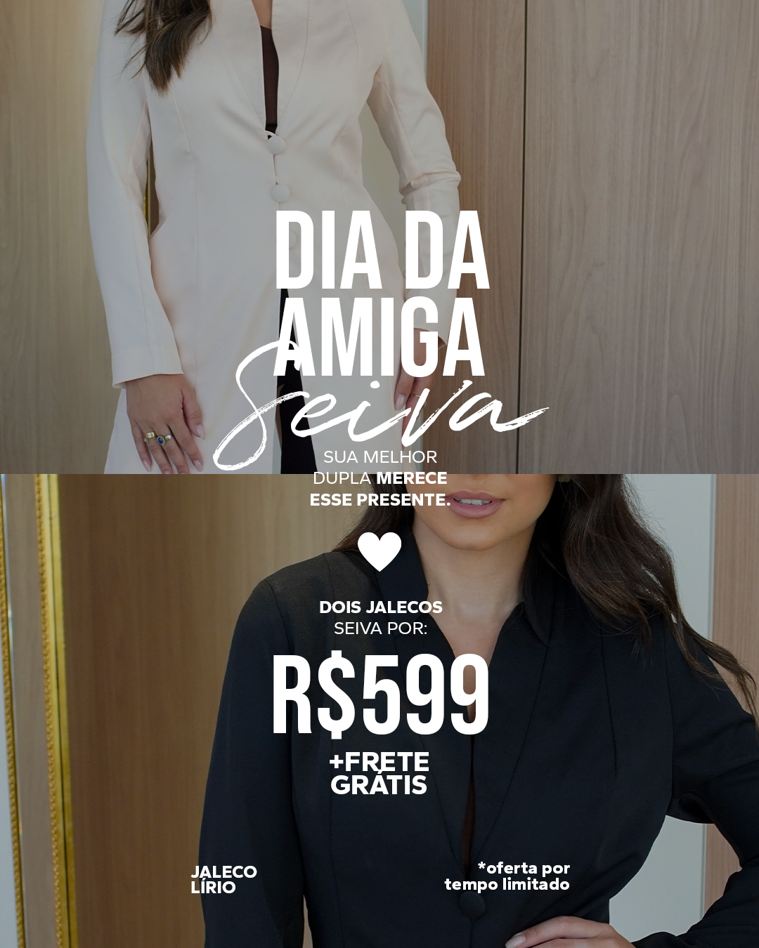 Compre e Ganhe: Jaleco Lirio Preto e Champanhe